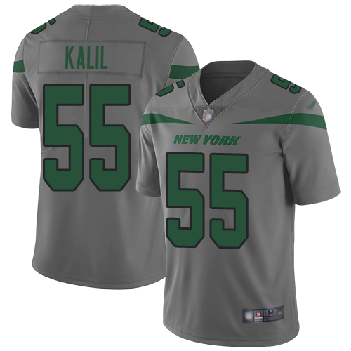 New York Jets Limited Gray Youth Ryan Kalil Jersey NFL Football #55 Inverted Legend
